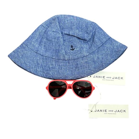 NWT Janie and Jack Toddler Boys Hat and Sunglass Bundle - Picture 1 of 6